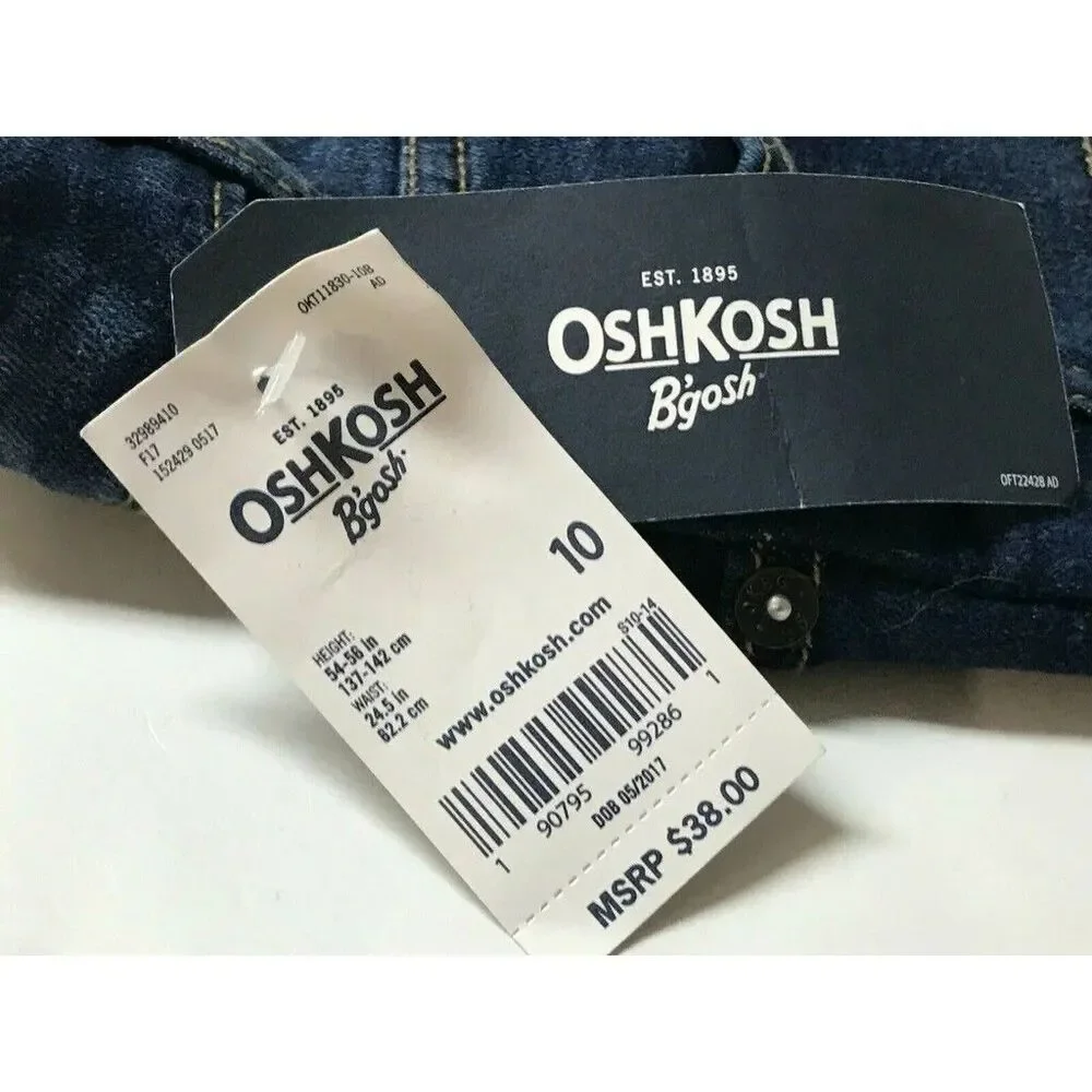NWT OshKosh Stretch Blue Jeans Slim Leg Girls 10 MSRP $38